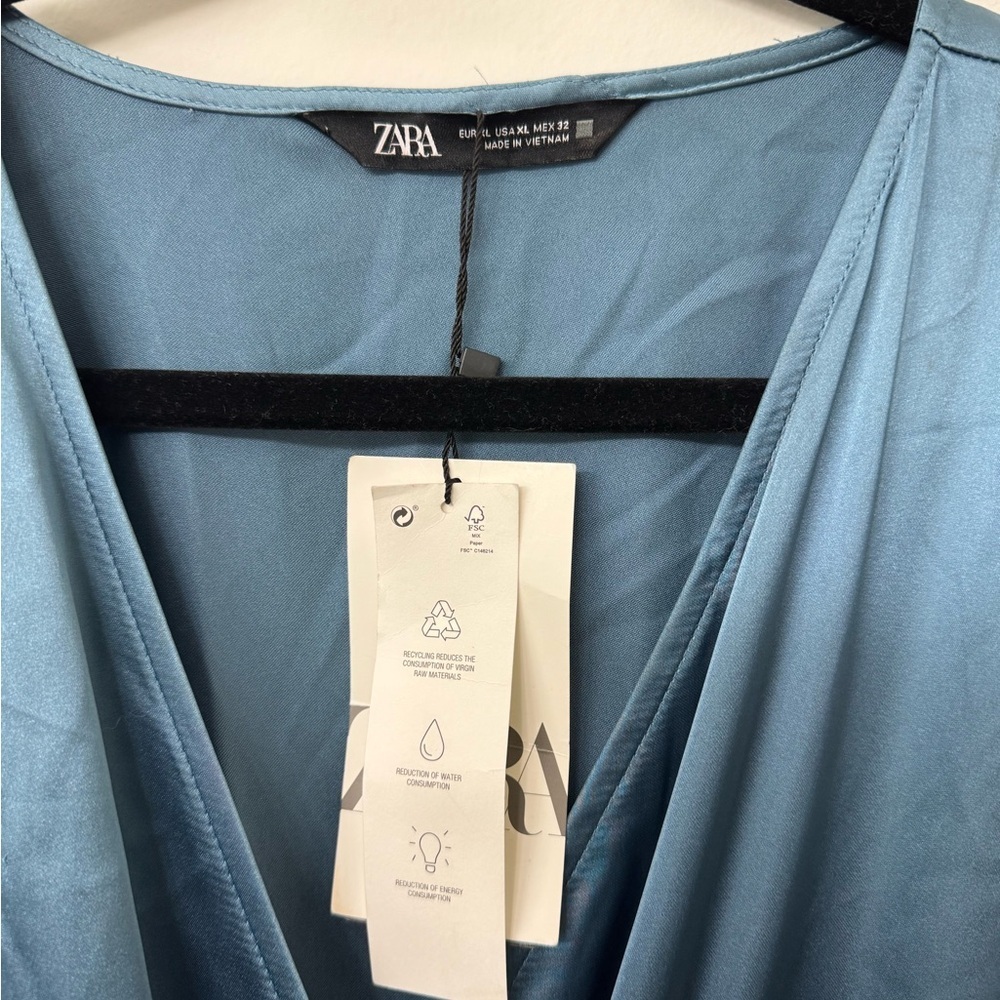 NWT Zara Satin Effect Midi Dress - Picture 3 of 3